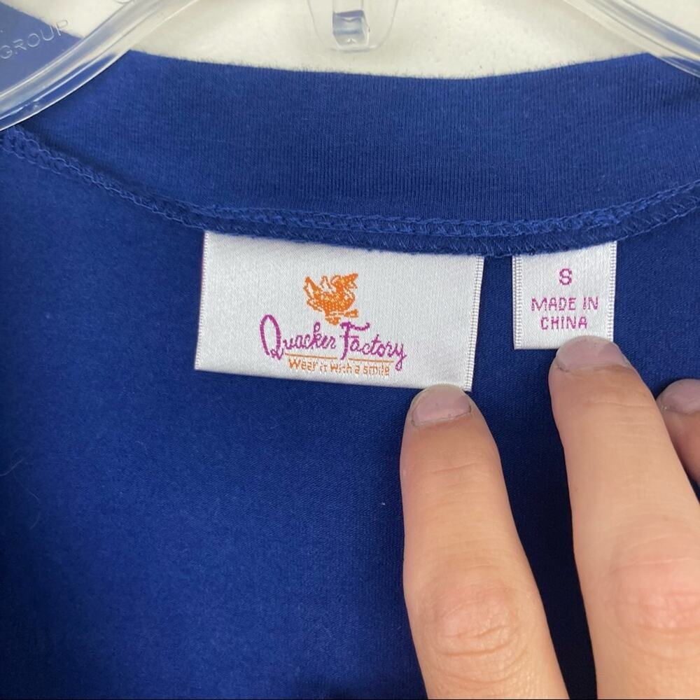 Quacker Factory Blue Sequin Button Front Cardigan… - image 2